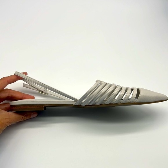 Marc Fisher - Abra  Leather Fisherman White / Gray Closed Toe Flats Size 8 - Picture 12 of 14